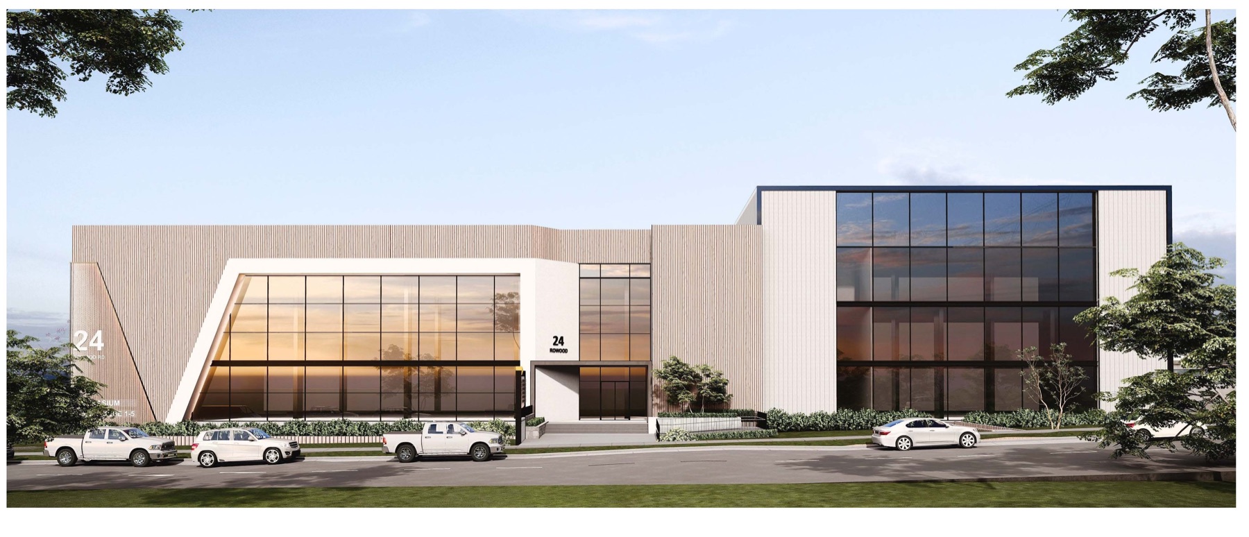 Architectural impression of the planned warehouse at 24 Rowood Road Prospect